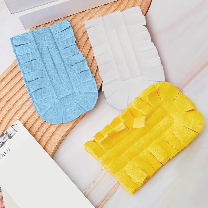 Zubebe 12 Pcs Duster Refill Reusable Fleece Duster Refills Feather Flat Dusters Multi Surface Washable Cleaning Pads Tools for Home, Blinds, Car, Pet, Furniture, Fans (Blue,White,Yellow)