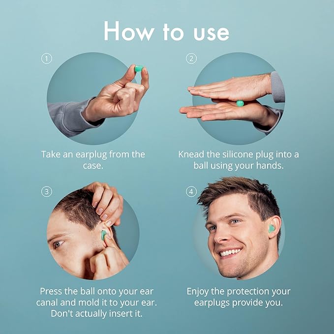 Alpine SoftSilicone - Moldable Silicone Ear Plugs - 28dB - Noise Reducing Earplugs for Sleeping, Swimming, & Concentrating - Comfortable Snoring Solution - 12 Pack