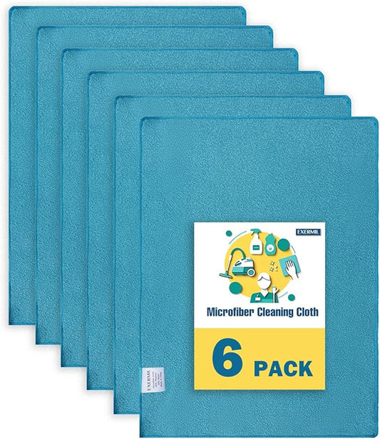 Microfiber Cleaning Cloths for House;Reusable Cleaning Towels Rags for Kitchen;Washable Lint Free,Streak Free,Non-Abrasive,Pack of 6;16"x12"