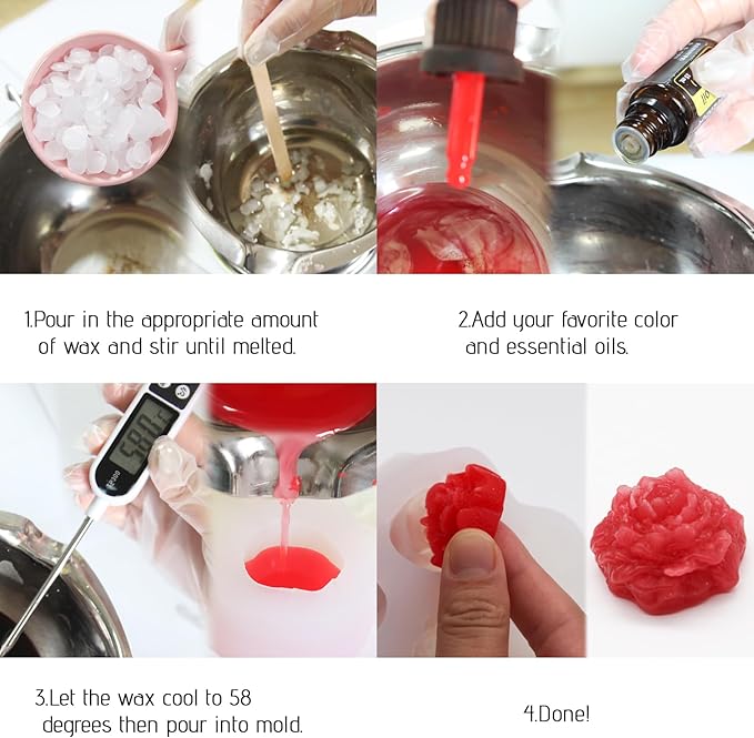 EuTengHao 3D Flower Silicone Molds for Candle Soap, 14 Styles Plant Flower Resin Casting Molds, Wax Scented Candle Soap Silicone Molds for Home Decoration DIY Making (2Pcs, 14Styles)