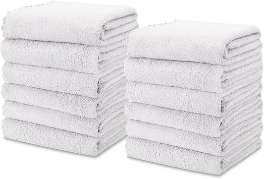 kimteny Kitchen Cloth Dish Towels, 13x28 Inches Premium Dishcloths, Super Absorbent Coral Velvet Microfiber Cleaning Cloths, Fast Drying Rags for Washing Dishes (13x28-12 Pack, White)