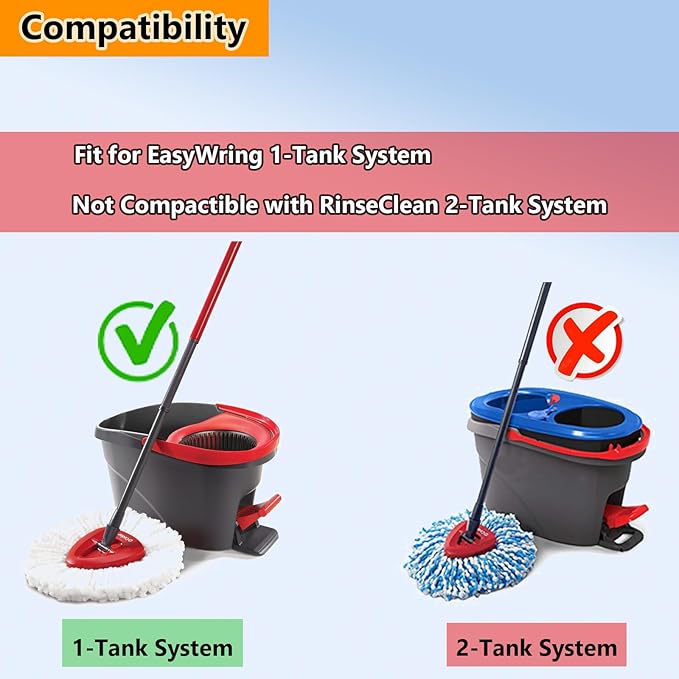 12Pack Spin Mop Replacement Heads for O Cedar, 100% Microfiber Mop Head Replacement Fits Triangle Mop Replace, Easywring 1-Tank System, 360 Degree Spin Refill for Easy House Cleaning Floor Mopping