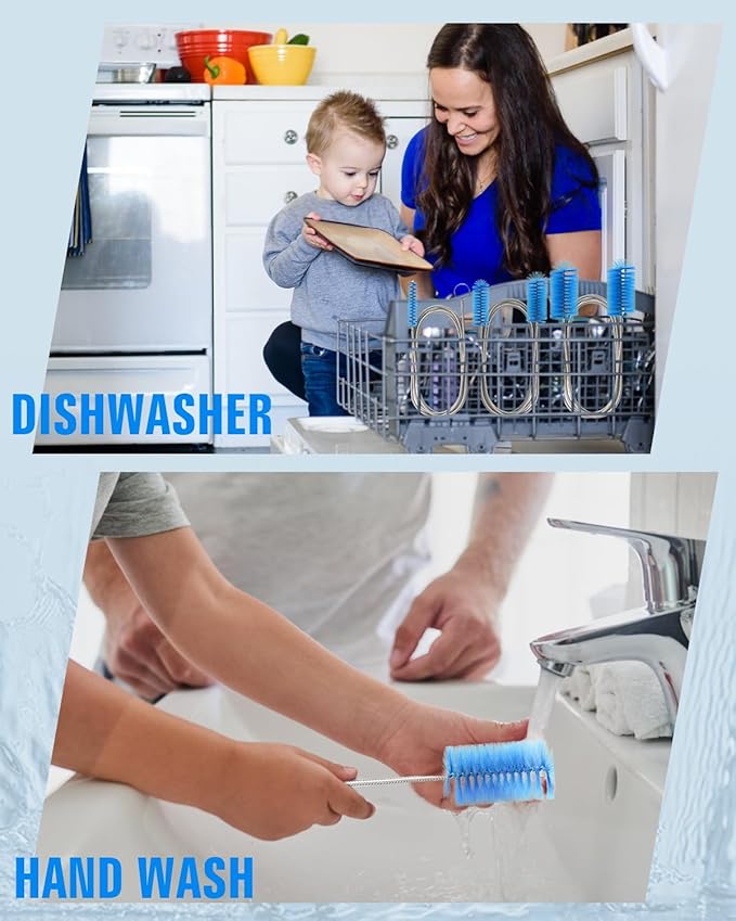 Cleaning Brush,13Pcs Stainless Steel Nylon Brush Set,Flexible and Portable Cleaning Brushes for Household Use,Bottle Washing Brush,Long Pipe Cleaners,Sunroof Drain Cleaning Tool