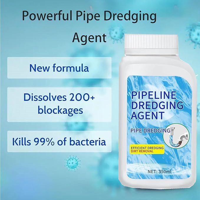 Pipeline Dredging Agent, Powerful Pipe Dredging Agent Powder, Drain Clog Remover, Toilet Cleaner, Sink and Drain Pipe Unclogging for Kitchen Toilet (2)