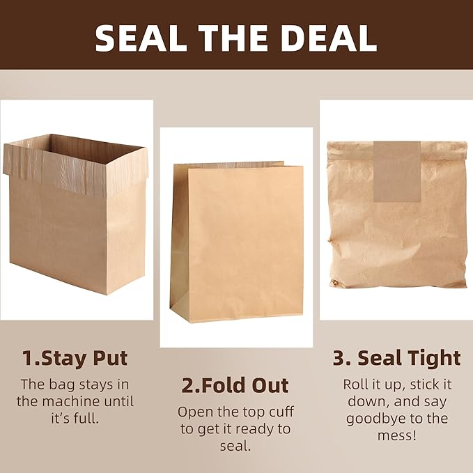 (20-Pack) Calvana Super Strong Compactor Bags, Heavy-Duty Kitchen Paper Trash Bags with Leak Proof Plastic Liner, Fits GE Model Compactors with Rectangular Containers, Includes 20 Sticker Seals