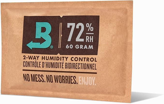 Boveda 72% Two-Way Humidity Control Pack for Storing Up to 25 Items – Single – for Wood Containers – Moisture Absorber – Humidifier Pack – Individually Wrapped Hydration Packet