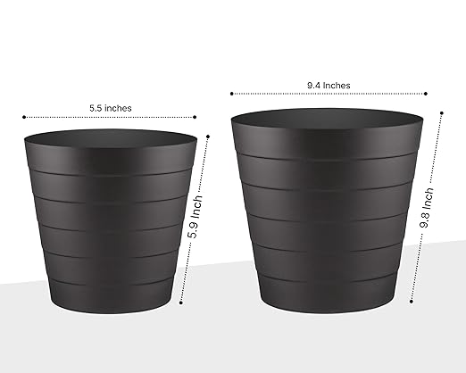 Small Trash Can (1.3 Gallons), Dorm Trash Can, Heavy Duty Dust Bin, Mini Garbage Can for Bedroom, Plastic Wastebasket, Bathroom Wastebasket (Black) Round Paper Trashcan, Office Trash Bin