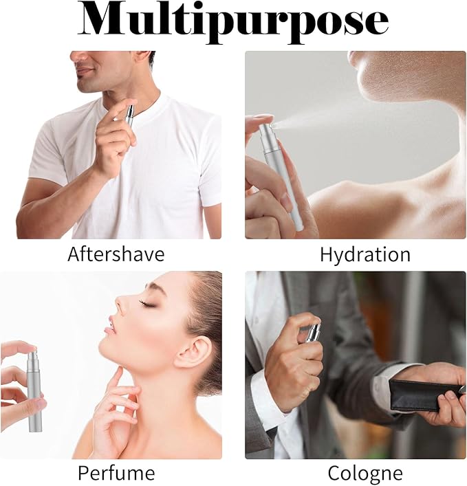 4pcs Mini Perfume Travel Bottle, Perfume Atomiser Refillable, 5ML Spray Bottles, Portable for Travel Holiday, Outdoor Activities and Business(Style 3)