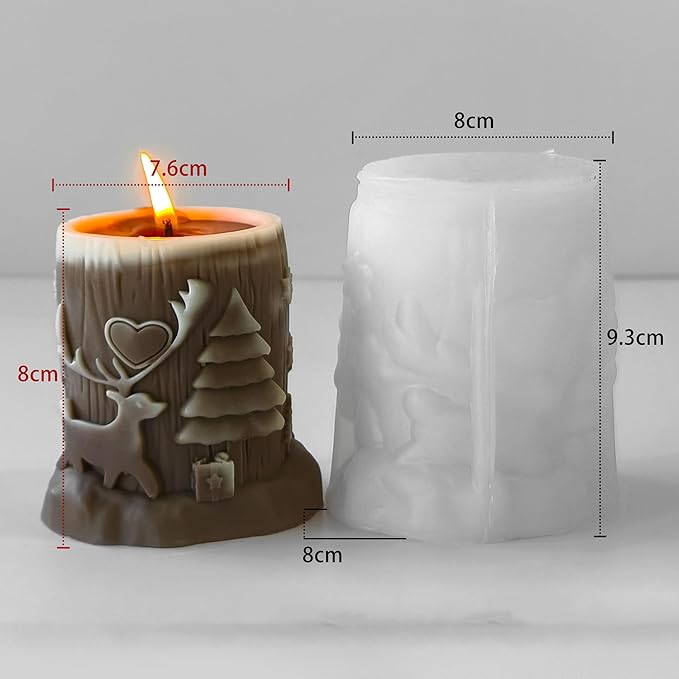 Deer Animal Molds Animal Spiral Wave Pillar Rotate Candle & Resin Mold - Resin Casting Silicone Molds for Home Decor & Candle Making Wave Spiral Mold