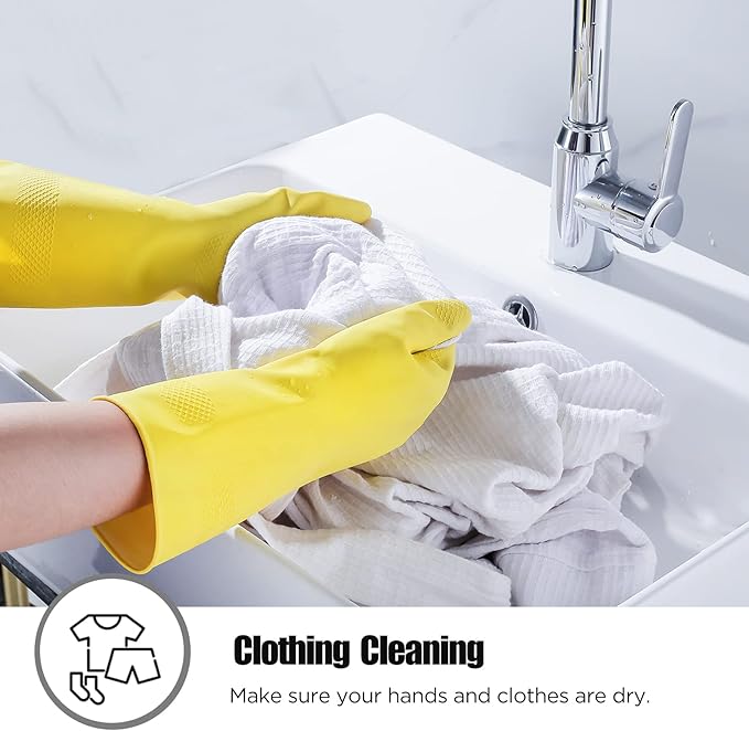 Rubber gloves dishwashing 2 or 4 Pairs for Kitchen,Cleaning gloves for household Reuseable.
