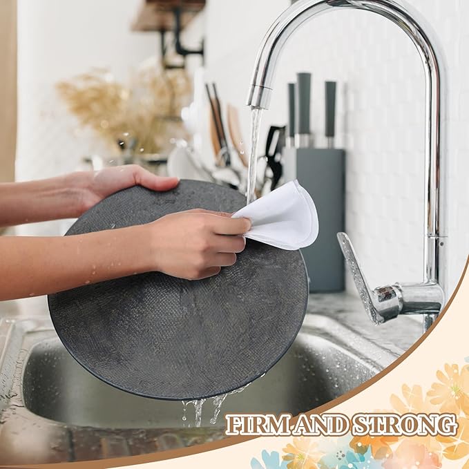 36 Pack Reusable Cleaning Cloths Washable Cotton Kitchen Towels for Home(Classic Style,White)