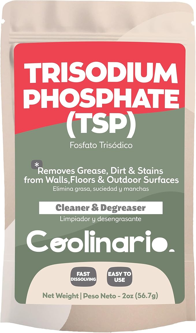 Trisodium Phosphate - TSP Cleaner (2 Oz) Heavy-Duty Cleaner & Degreaser for Walls, Floors & Outdoor Surfaces | Removes Grease, Dirt & Stains | Ideal for Home & Industrial Use