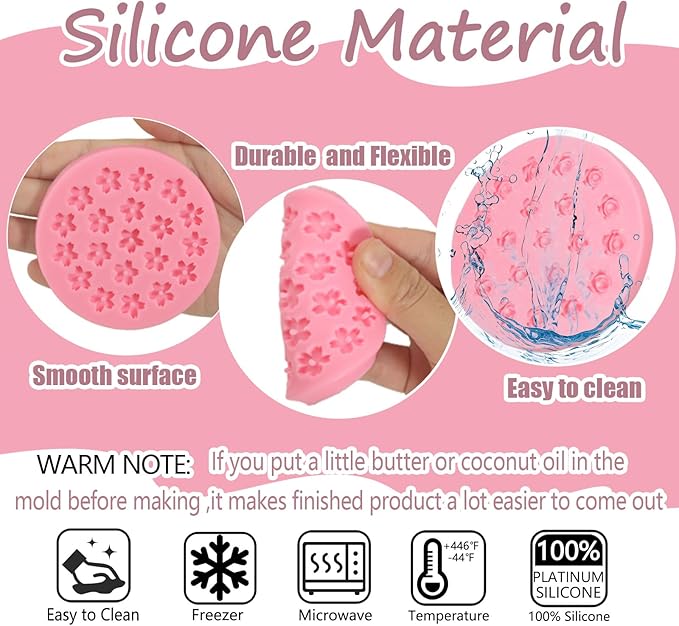 5 Pcs Flower Silicone Molds, Daisy Chocolate Fondant Mold, for Cupcake Toppers, Wedding Cake Decorations, Cookie Candy Dough Flower Paste Resin Ornaments Desktop Decoration Clay Modeling