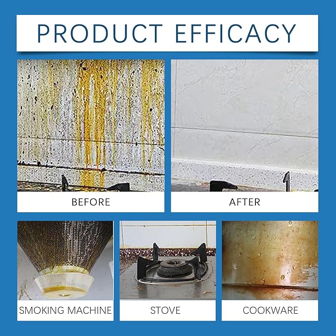 Kitchen Grease Cleaner Spray, Fresh Lemon Scent, Strong Degreasing Formula, Gentle Multi-Surface Cleaner, 4 Fl Oz, 2 Pack