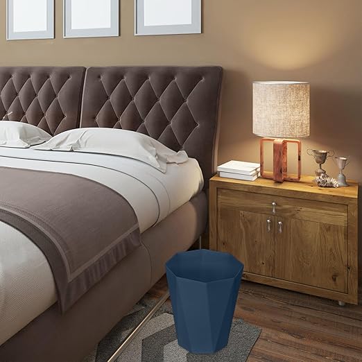 ZXJ Small Trash Can - 1.8 Gallon - Blue - Waste Basket - Garbage Bin Bathroom,Kitchen,Office,Dormitory,Camping,Kids Room