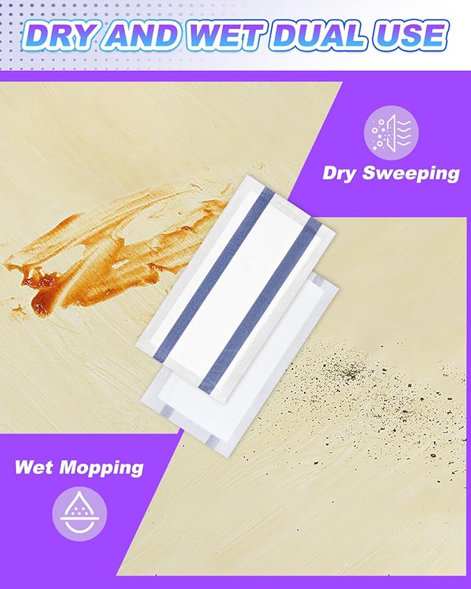 Multi-Layer Dry Floor Mop Pads Compatible with Swiffer WetJet, All Purpose Multi Surface Floor Cleaner Spray Mop Pads Refills for Hardwood Floor, 48 Count