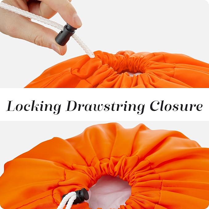 Nylon XL Laundry Bag - Locking Drawstring Closure, Machine Washable, These Large Bags will Fit a Laundry Basket or Hamper and Strong Enough to Carry up to Two Loads of Clothes (Orange | 22" x 32")