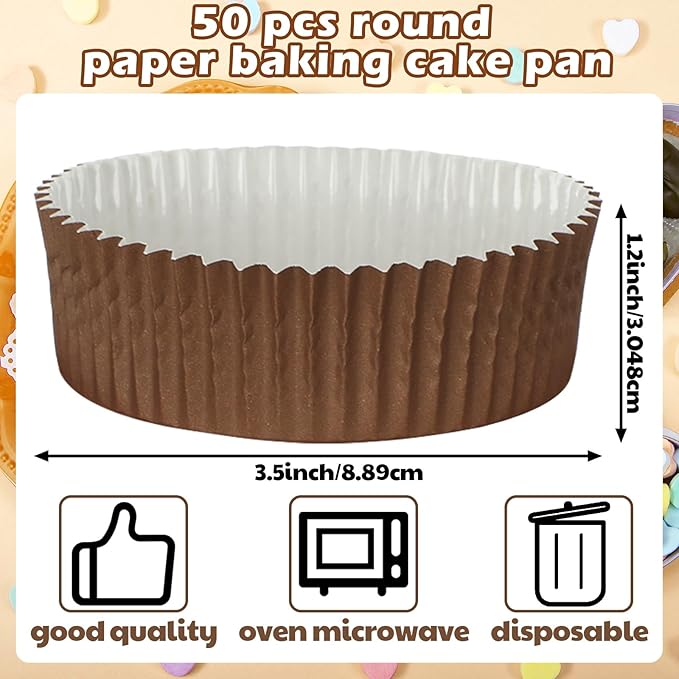 Uiifan Disposable Round Cupcake Liners Paper Baking Cups Wrappers Cupcake Paper Microwave Oven Safe Bakeware Mold for Snacks Cakes(3 Colors,150 Pack)