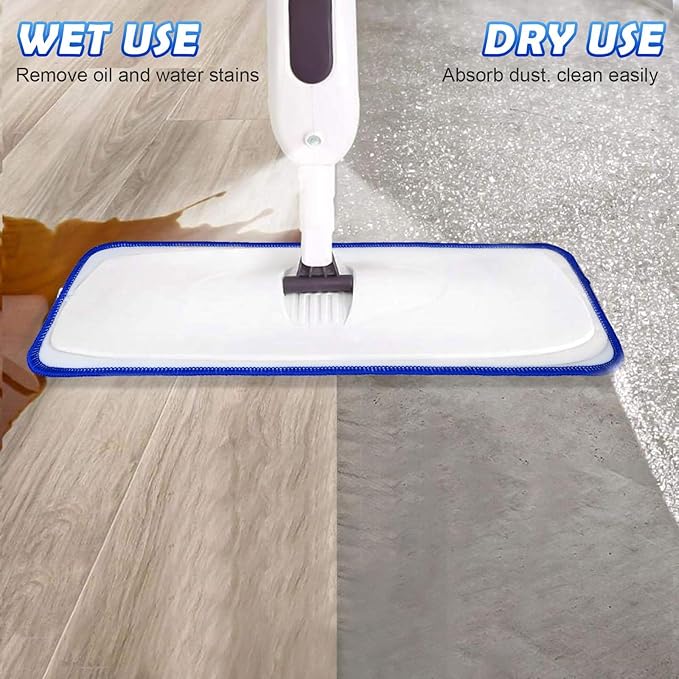 6 Pack Microfiber Cleaning Pads for Mop Hardwood Floor Cleaner Mop Replacement, Deep Microfiber Cleaning Pad Dusting Pad Wet Mop Dry Dust Mop Cleaner (Green)