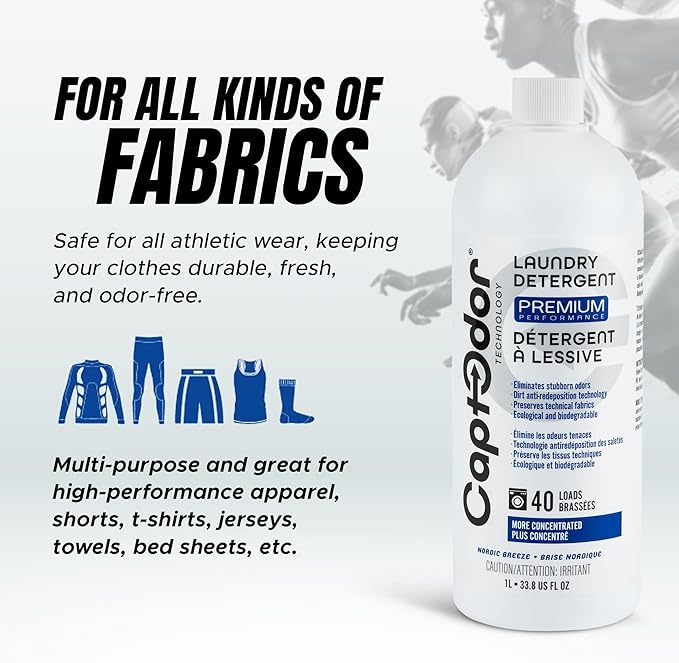 Captodor Premium Laundry Detergent, – Nordic Breeze Scent, Ultra-Concentrated Formula, Eliminates Tough Odors and Dirt, Phosphate-Free, Biodegradable (1L (33.8 fl oz))