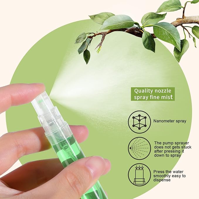 Teenitor 20Pcs Mini Spray Bottles, 10ml Mini Spray Bottles 5ml Mini Spray Bottles, Plastic Refillable Perfume Bottles Empty, Clear Travel Perfume Bottles Refillable