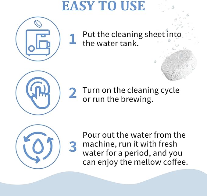 Coffee Maker Cleaner Descaler Tablets, 24 Counts Machine Cleaning Tabs, Works With Multi-cup And Single-serve Brewers, Suitable For Descale Automatic Coffee, Restore Barista Grade Taste
