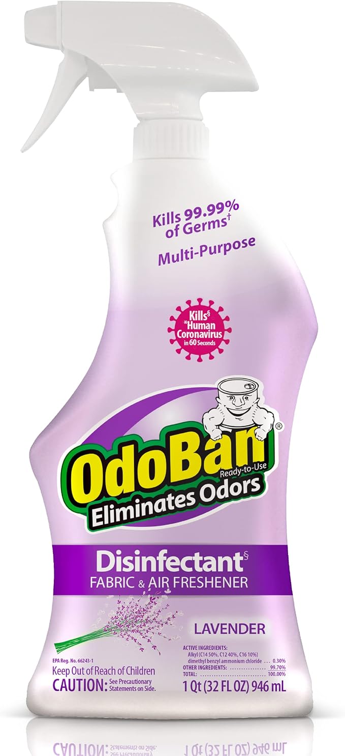 OdoBan Ready-to-Use Disinfectant and Odor Eliminator, 32 Ounce Spray Bottle, Lavender Scent