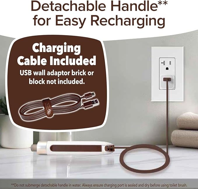 Horsepower Unicorn, AS-SEEN-ON-TV, Motorized Toilet Brush, Powerful Spinning Action, 360 Degree Cleaning Power, Flexible Silicone Bristles, Eliminate Stains & Residue, No Scrubbing, Rechargeable