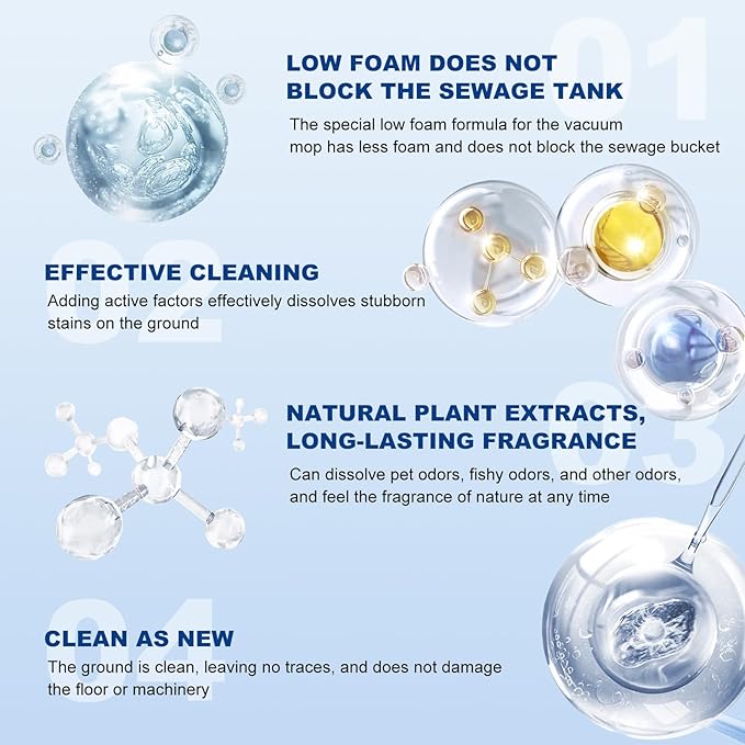 Floor Cleaning Solution Compatible With Tineco Cleaning Solution, Deep Clean For Floors, Child And Pet Friendly, Dissolve Grease And Stubborn Dirt, Suitable with Tineco All Vacuum Mops