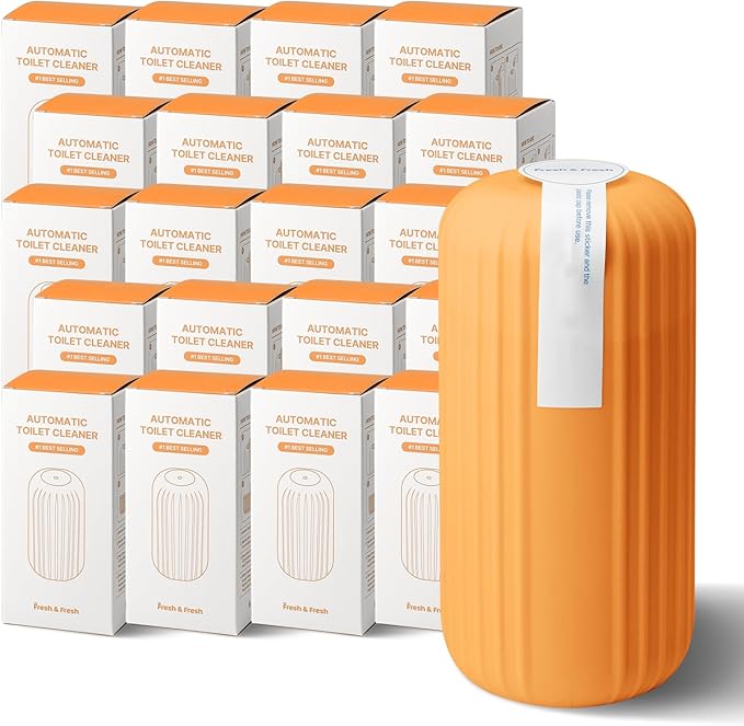 Fresh & Fresh Automatic Toilet Bowl Cleaners (Sunset Orange) - 20 Bottles(UPTO 2500 FLUSHES/Bottle), Commercial and Residential Toilet Cleaner 3-4 MONTH Lasting Toilet Bowl Cleaner Bottle