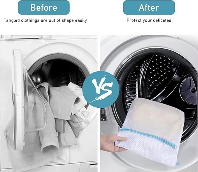 Polecasa 3Pcs Extra Durable 125g Diamond Mesh Laundry Bags with Sturdy Zipper for Delicates, Protect Clothes in Washing Machine, Laundry Room Essentials for College, Dorm (1 Large, 1 Medium, 1 Small)