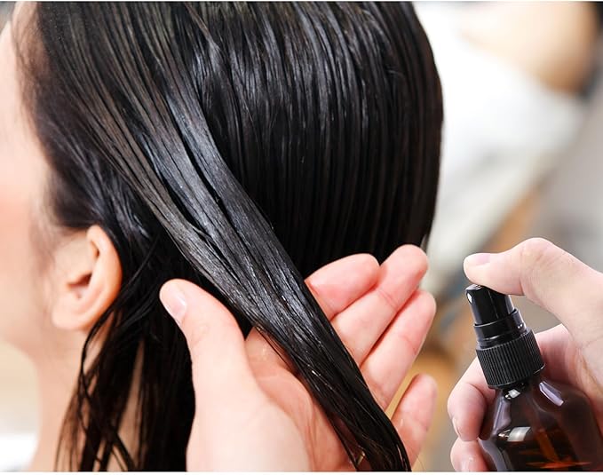 6 Pack 3.4oz Amber Spray Bottles, Small Fine Mist Mister Plastic Travel Bottles, Empty Bottles Set for Essential Oils Hair