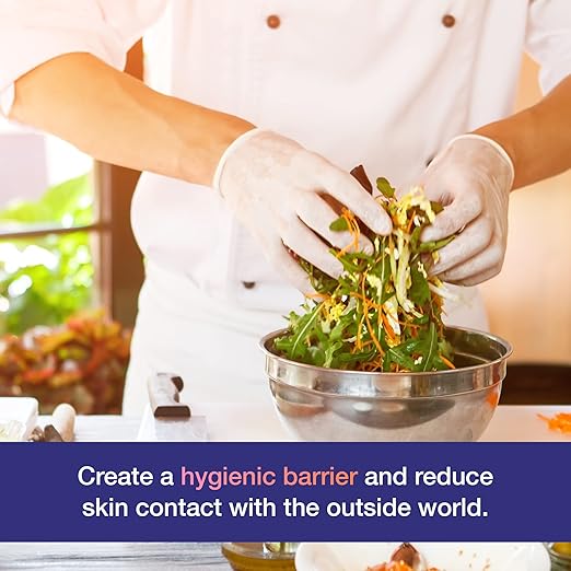 MedRose Large Latex Gloves - 100 Count Rubber Gloves - Disposable Gloves Powder Free, Waterproof, White