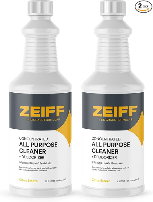 Pro-Grade All-Purpose Cleaner & Deodorizer - Deep Cleaning & Odor Eliminating Formula For Professional & Home Surfaces - 32 Ounce Concentrate - Citrus Breeze, 2 Pack