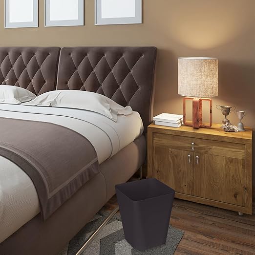 ZXJ Small Trash Can - Waste Basketbin - 1.8 Gallon -Coffee Color - Bathrooms, Laundry Room, Kitchens, Offices