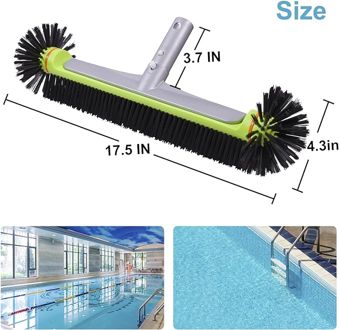 Sepetrel Pool Brush Head for Cleaning Walls,Heavy Duty Inground/Above Ground Swimming Pool Round Scrub Brushes with Premium Strong Bristle & Reinforced Aluminium Back