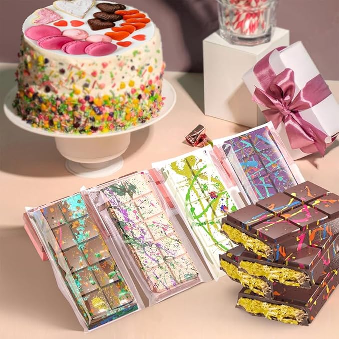 3 Pack Chocolate Mold Silicone, 6 Cavity Silicone Deep Chocolate Bars Molds, Non-stick Dubai Chocolate Mold for Dubai Bar Pistachio, Chocolate Snacks, Milk Bar