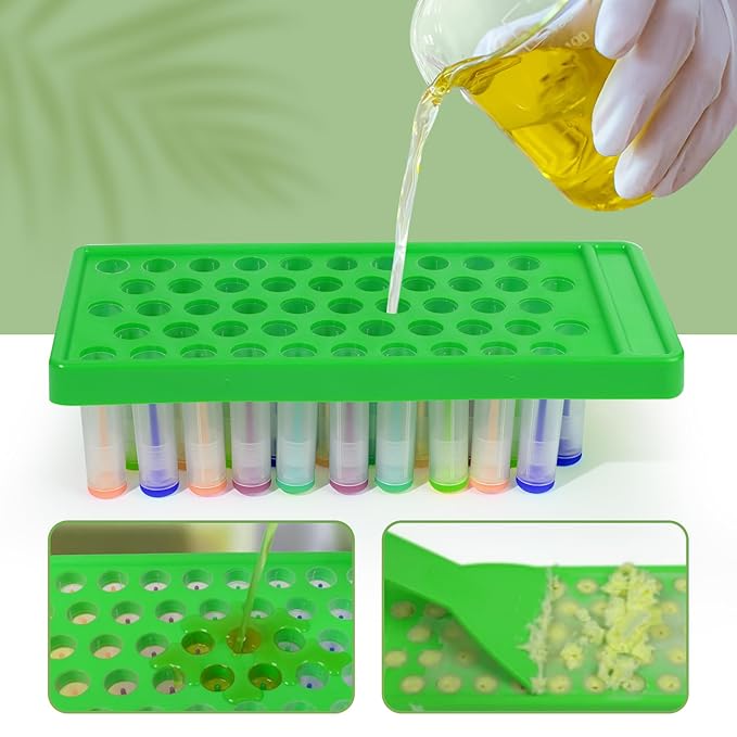 Lip Balm Crafting Kit, 50 Pieces Empty Lipsticks Filling Tubes Mold Handmade Set Pallet with Scraper, Lip Balm Tubes with Filling Tray and Spatula for Women Girl Cosmetics Makeup, Multicolor