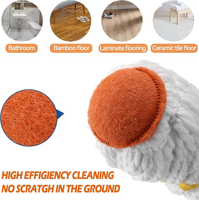 KeFanta Self-Wringing Twist Mop for Floor Cleaning, Long Handled Microfiber Floor Mop with Top Scouring Pad for Kitchen, Hardwood, Restaurant, Bathroom, Garages, Warehouses, Office,57-inch