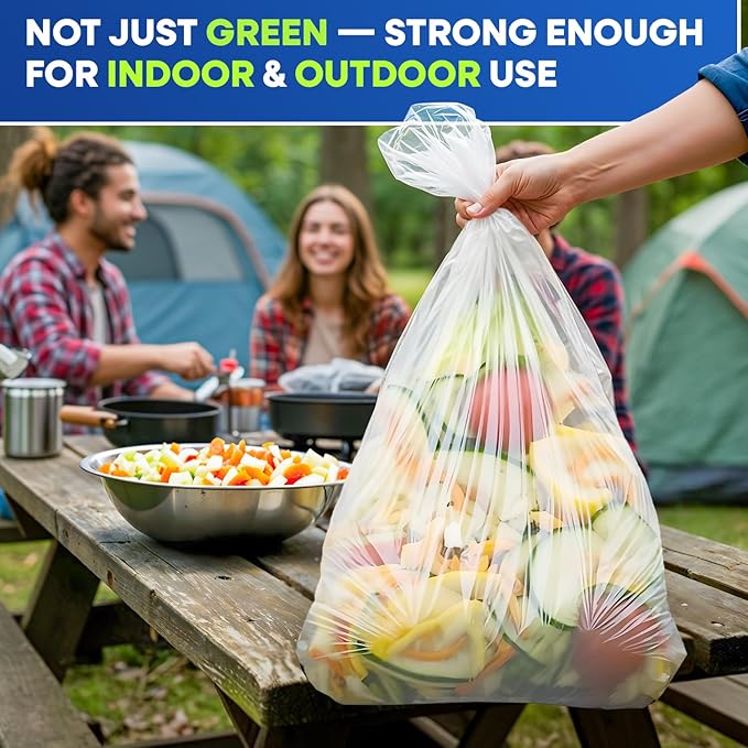 13-Gallon Compostable Trash Bags Biodegradable Trash Bags, 22" x 29" 0.65 Mil Can Liners 10 Rolls of 25/Roll, 250/Case