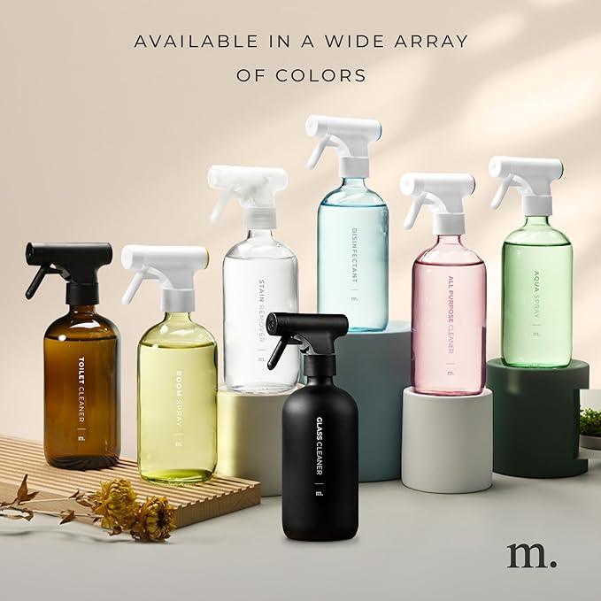 MaisoNovo Spray Bottle for Plants - 16.9 fl oz Green x 2 with 16 Labels