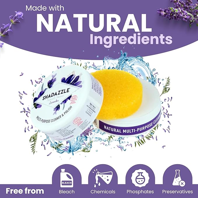 Shadazzle Natural All Purpose Cleaner and Polish – Eco friendly Multi-purpose Cleaning Product (2 Pack, Lavender)