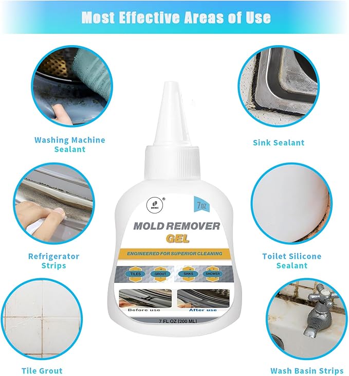 Bundle - Washing Machine Cleaner Tablets (20 Pack) & 7 oz Mold Remover Gel | Deep Cleaning, Odor & Mold Removal | Multi-Purpose Cleaner for Washing Machines, Household Surfaces & Bathrooms