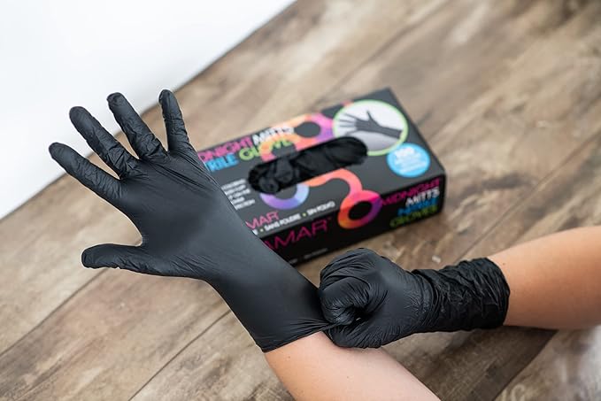 FRAMAR Black Nitrile Gloves Disposable Latex Free – Extra Large Nitrile Gloves xl, For Hair Dye, Cleaning, Tattoo, Mechanics – Extra Durable & Resistant, 12 Inches Long – 100 Pack