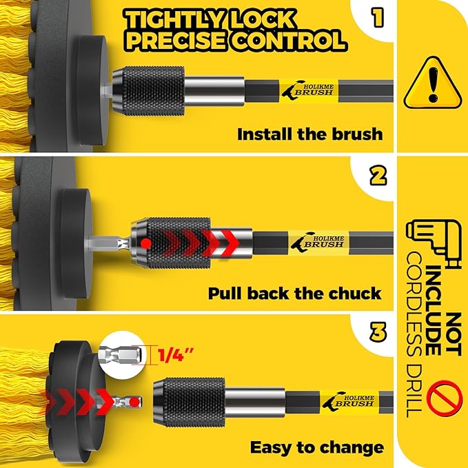Holikme 22Pack Drill Brush Attachments Set, Scrub Pads & Sponge, Buffing Pads, Power Scrubber Brush, Car Polishing Pad Kit,Wax Applicator Pad,Car Cleaning Kit,Cleaning Supplies,Masonry Brushes,White