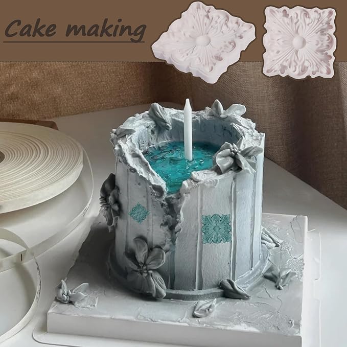 Baroque Cake Decoration Silicone Mold, European Relief Chocolate Fondant Mold, Practical Kitchen Baking Supplies, for Candy, Sugar Craft, Cupcake Toppers, Resin, Clay Crafts