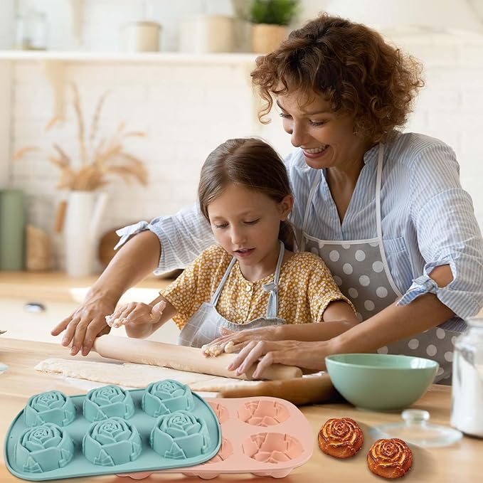 Rose Silicone mold, 18 Cavity Large Rose Flower Silicone Mold for Handmade Soap Candle, Cake Chocolate Jelly Pudding Ice Cube Thanksgiving Christmas Women