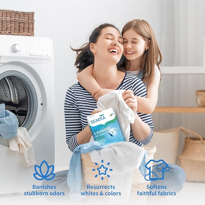 Travel Eco-Friendly Laundry Detergent Sheets 60 Loads | Plastic-Free, Fresh Scent, Liquidless Strips |Sensitive Skin Safe | Hypoallergenic