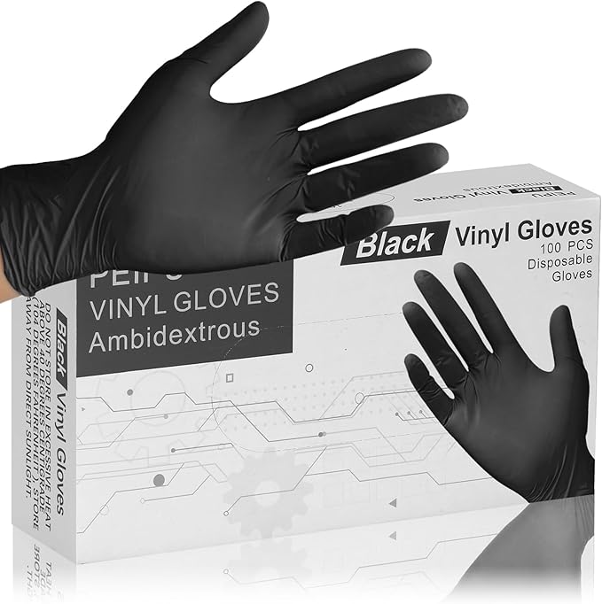 PEIPU Vinyl Disposable Gloves,Powder Free,Cleaning Service Gloves, Latex Free