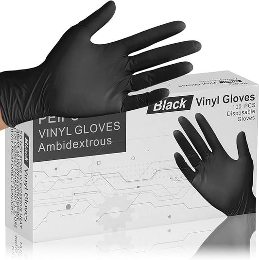 PEIPU Vinyl Disposable Gloves,Powder Free,Cleaning Service Gloves, Latex Free